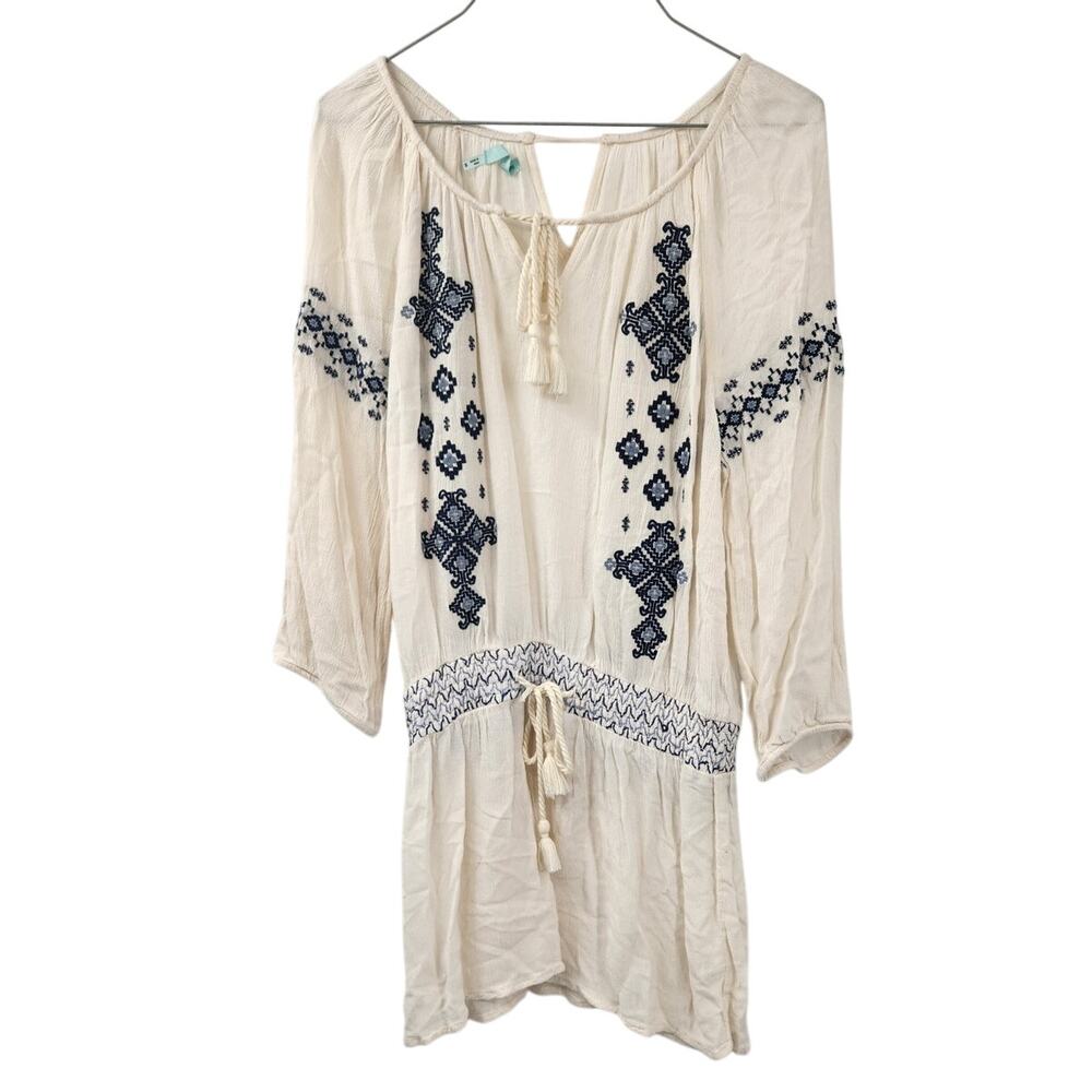 Maurices Cream Boho Bohemian Dress Womens Size Small S